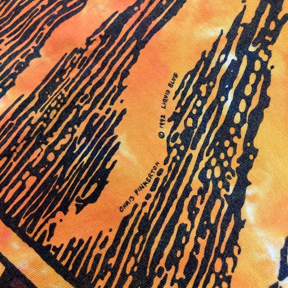 Vintage Liquid Blue Shirt Mens XXXXL 1992 Pinkerton Sun Moon All Over Print 90s - Picture 4 of 14